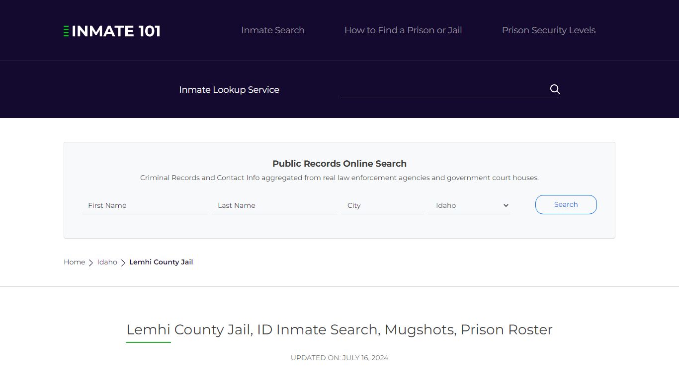 Lemhi County Jail, ID Inmate Search, Mugshots, Prison Roster